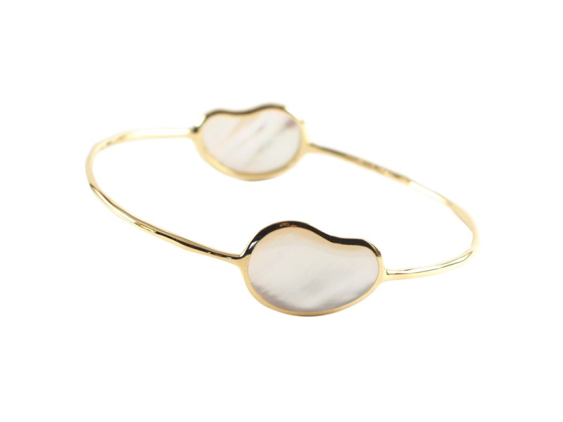 Ippolita 18K Yellow Gold with Mother Of Pearl Bean Bangle Bracelet