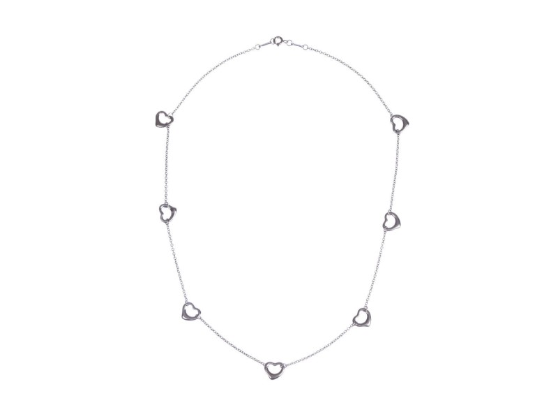 Tiffany & Co Elsa Peretti Sterling Silver Open Heart Necklace