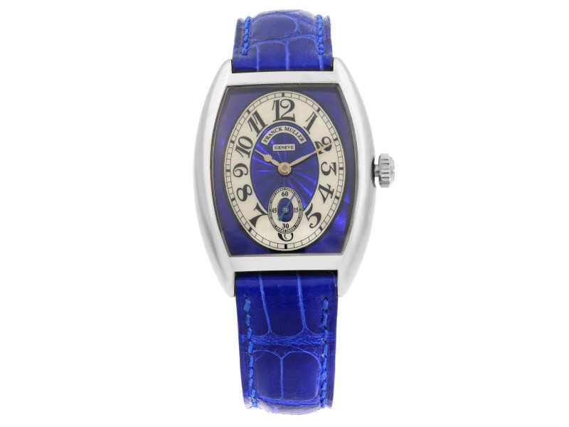 Franck Muller Cintree 18K Gold Blue Silver Dial Hand-Wind Ladies Watch 7502 S6