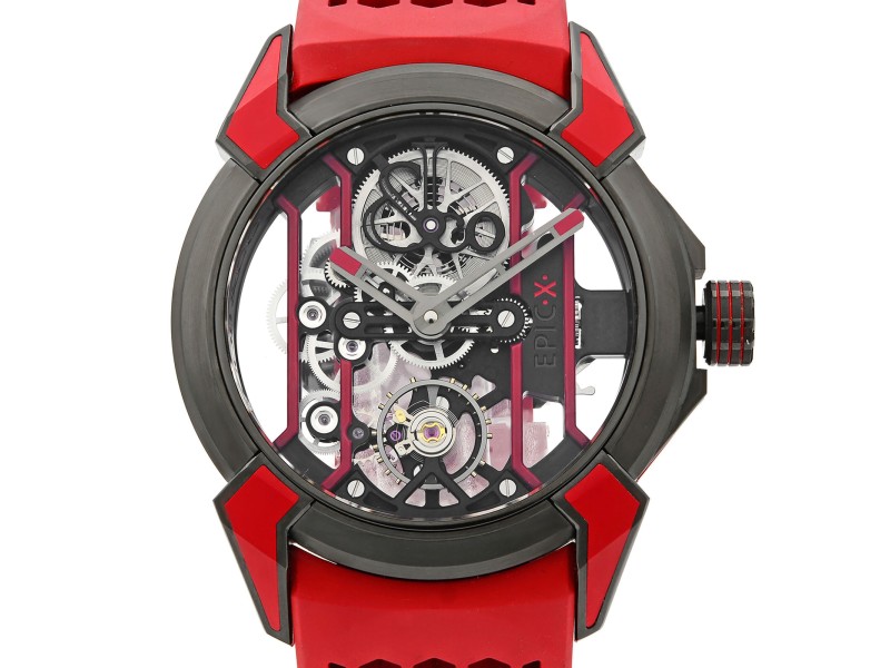 Jacob and Co. Epic X Skeleton Titanium Red Hand-Wind Mens Watch EX100.21.RR.PY.A