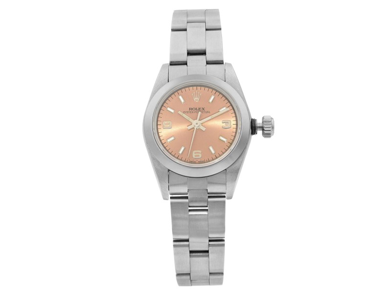 Rolex Oyster Perpetual Steel Bronze Sticks Dial Automatic Ladies Watch 67180