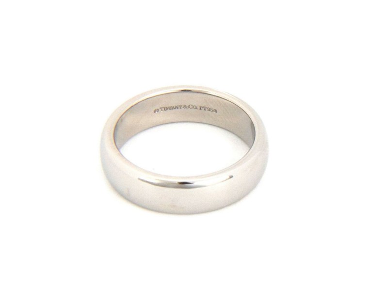 Tiffany & Co. Platinum 6mm Wide Dome Wedding Band Ring Size 9