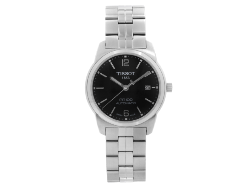 Tissot PR100 Stainless Steel Black Dial Automatic Mens Watch