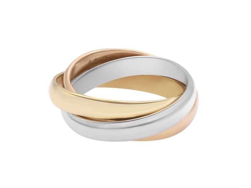 Cartier Trinity Three Tone Gold Classic Ring 18K Gold Size