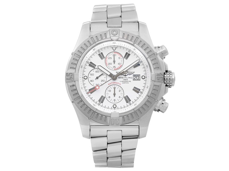 Breitling Super Avenger Steel White Dial Automatic Men Watch