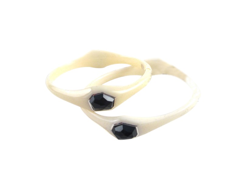 Ippolita Resin and Sterling Silver with Black Onyx Bangle Bracelet