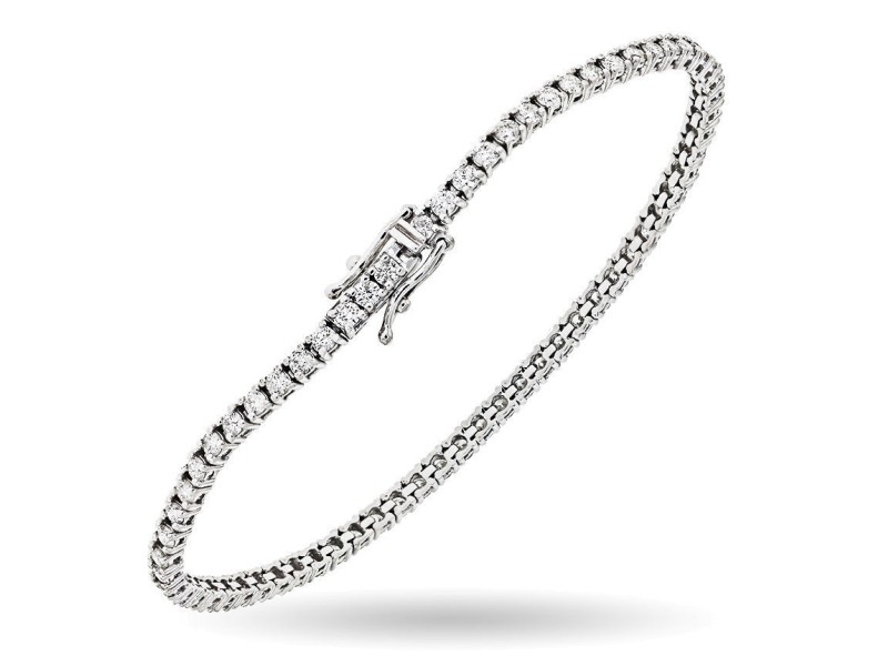 14K White Gold 4.25 Carat Diamond Tennis Bracelet