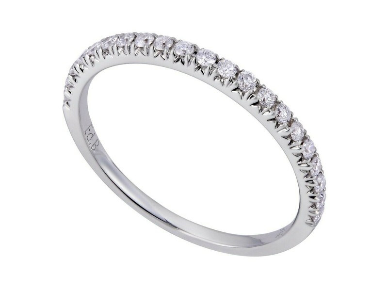 18K White Gold 0.22cts Genuine Diamond Pave Ladies Ring Size 6.5