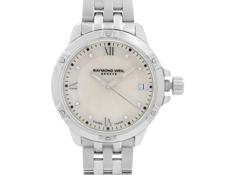 Raymond Weil Tango 30mm Steel Diamond White MOP Dial Ladies Watch 5960-ST-00995