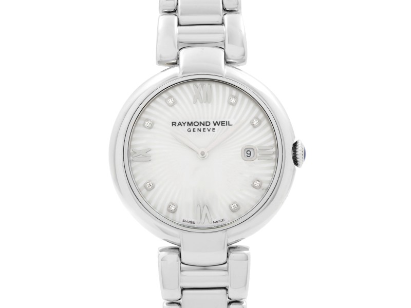 Raymond Weil Shine Steel White MOP Diamond Dial Ladies Watch 1600-ST-00995