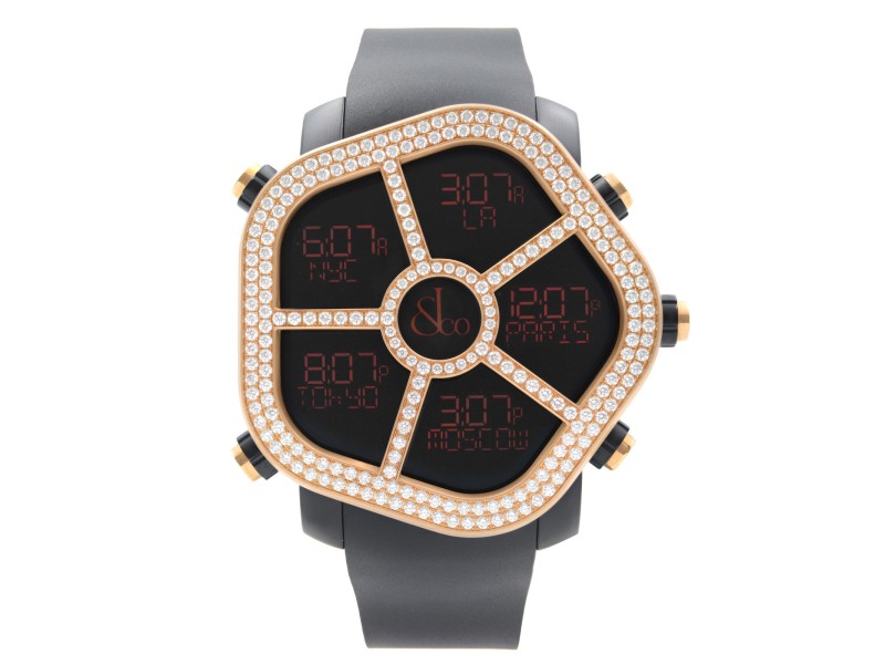 Jacob & Co. Ghost 18kt Rose Gold Diamond Bezel Men's Watch GH100.14.RU.MR.AHA4D