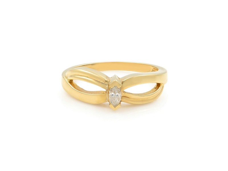 Rachel Koen 14K Yellow Gold 0.12Cttw Diamonds Women Engagement Ring Size 7