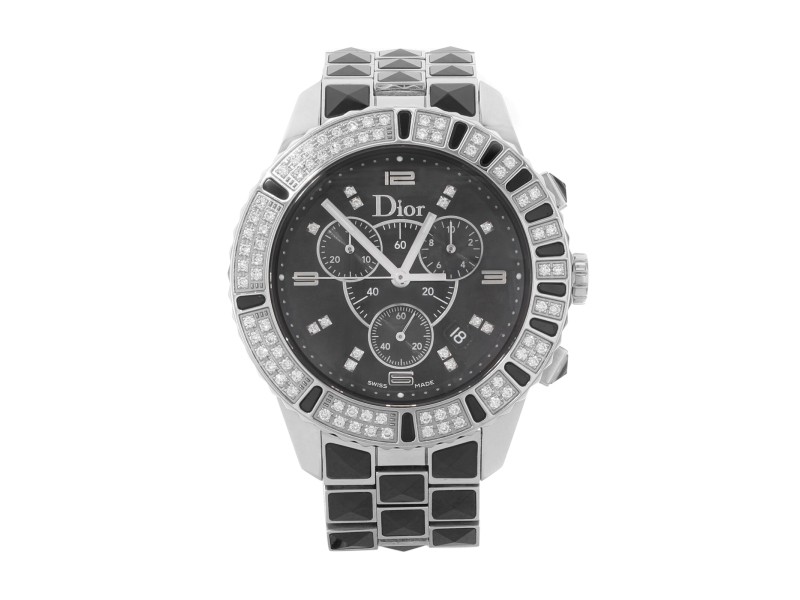 Christian Dior Christal Diamond Ceramic Steel Unisex Quartz Watch CD11431CM001