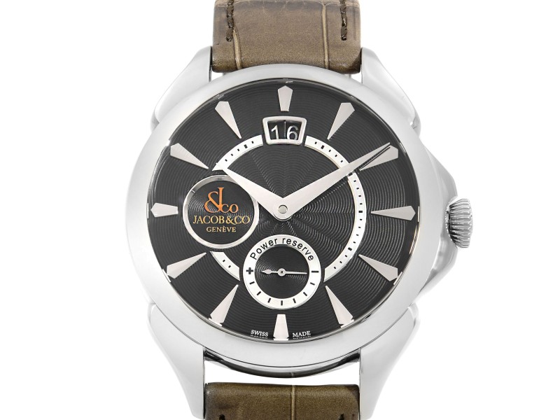 Jacob & Co. Palatial Classic Steel Black Dial Hand-Wind Watch PC400.10.NS.NF.A