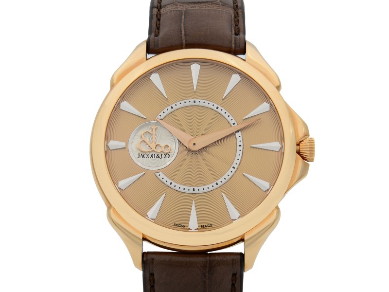 Jacob & Co Palatial 18k Rose Gold Guilloche Automatic Watch 110.300.40.NS.NB.1NS