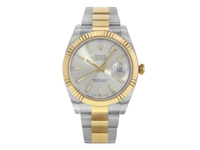 Rolex Datejust 41 Steel 18K Yellow Gold Silver Dial Mens Watch 126333