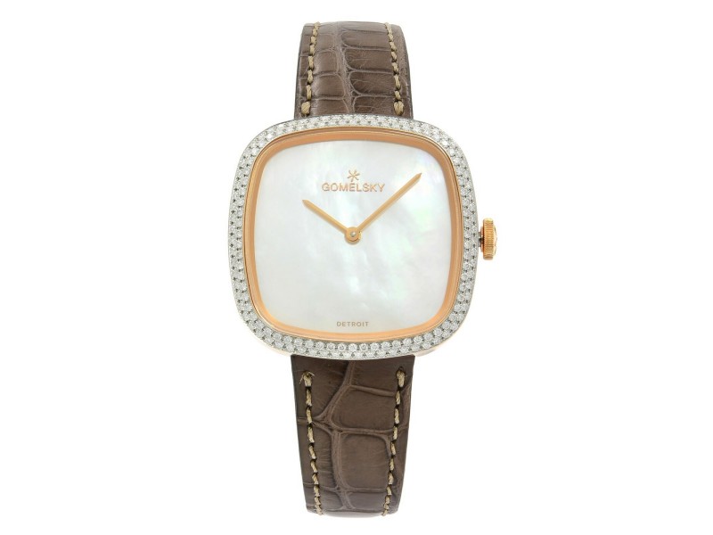 Gomelsky Eppie Sneed Steel Mother of Pearl Dial Diamond Womans Watch G0120095033