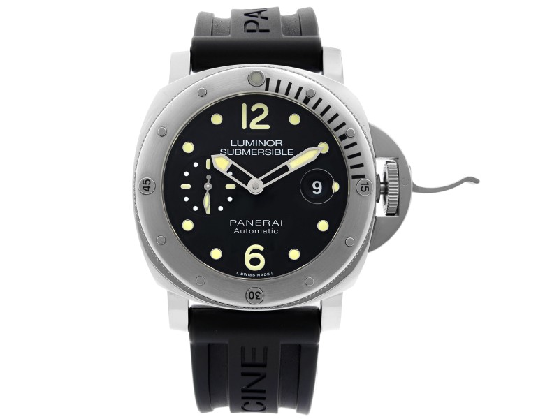 Panerai Luminor Submersible Steel Black Dial Automatic Mens Watch PAM01024