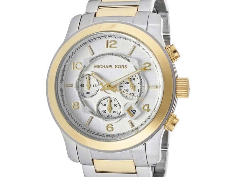 Michael Kors MK8283 Runway Silver Dial Two-Tone Bracelet Men's Watch 