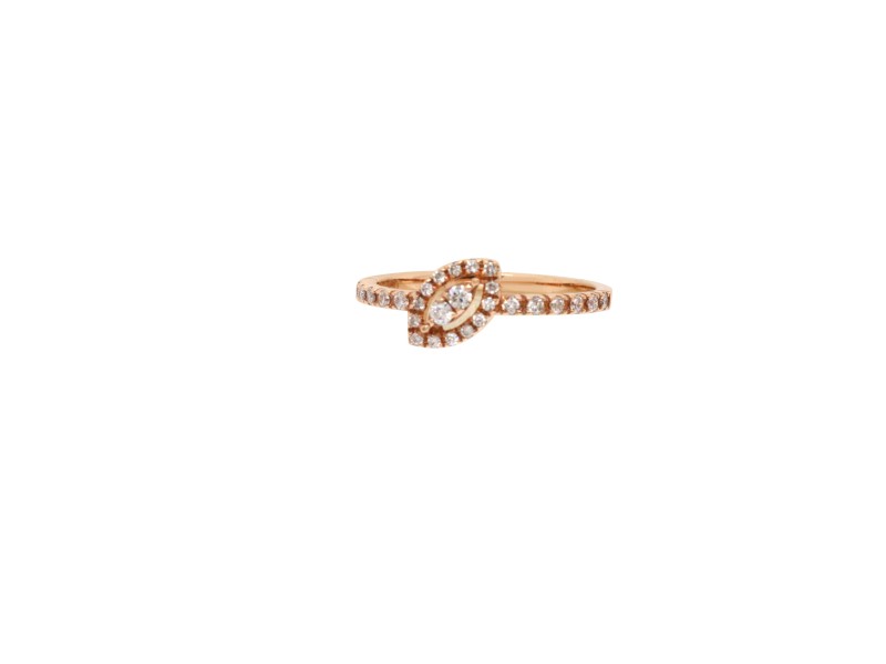 18k Rose Gold Diamond Evil Eye Ring 