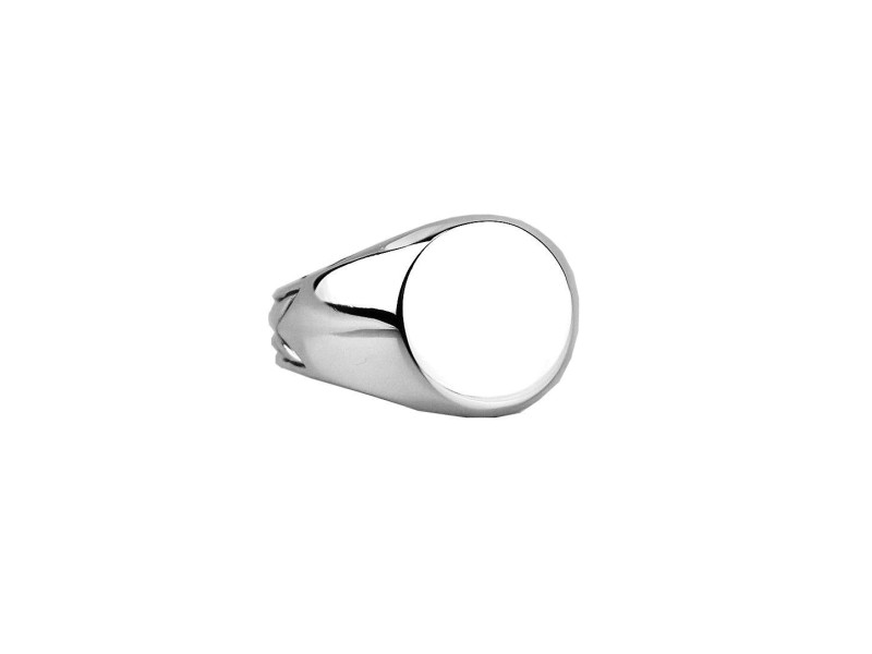 David Yurman 5R Sterling Silver Chevron Round Signet Ring Size 10 
