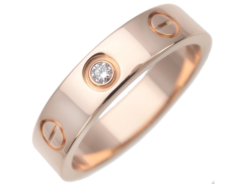  Cartier Mini Love Ring 1P Diamond K18PG 750PG Rose Gold 