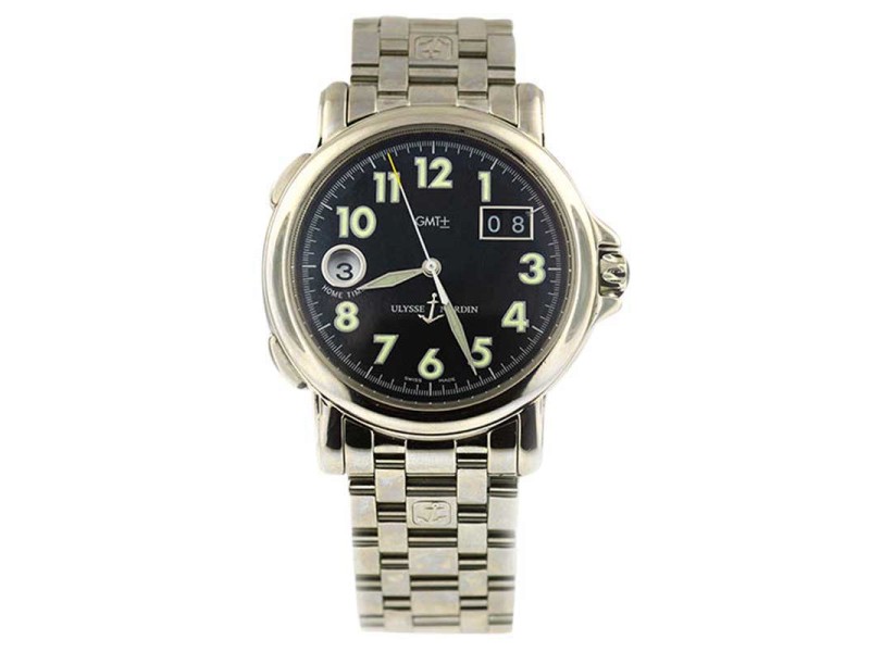 Ulysse Nardin San Marco GMT Dual Time Date Big Date 223-88 40mm Black Dial Watch