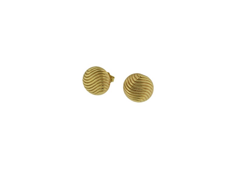 14K Yellow Gold Shell Stud Earrings 