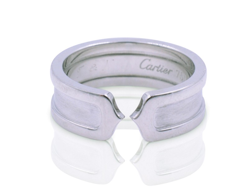 Cartier C De Cartier 18K White Gold Ring Size 6.5