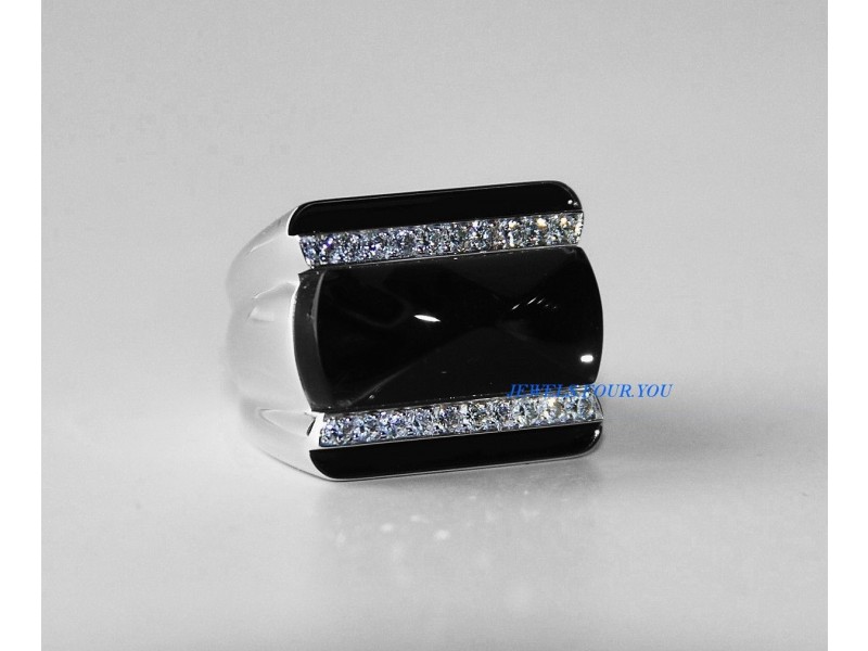Silver Diamond Womens Ring Size 5.5 