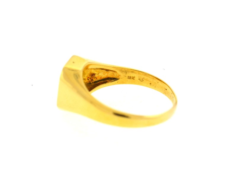 Yellow Gold Sapphire, Diamond Mens Ring Size 7.93 