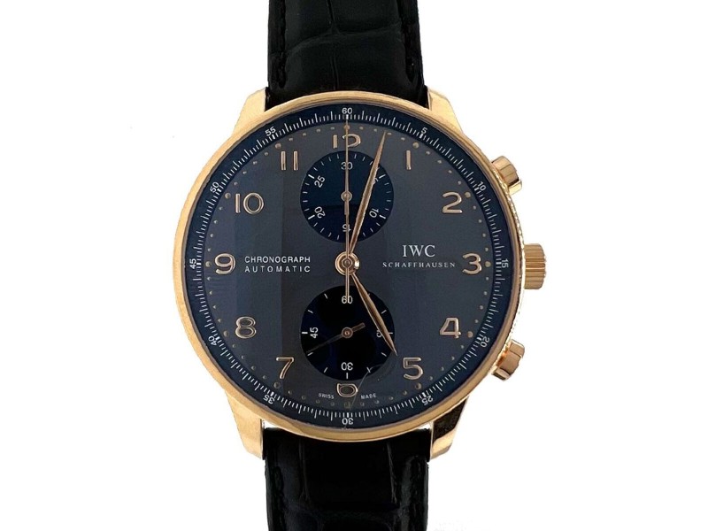 IWC   Portugieser Chronograph 41mm Grey Dial Rose Gold Automatic Watch