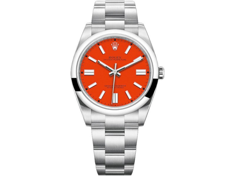 Rolex Oyster Perpetual Coral Red Dial 2020 New Men's Watch 