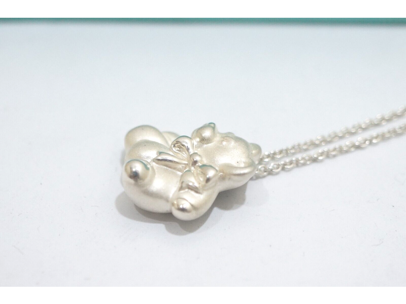 Tiffany & Co Sterling Silver Teddy Bear Necklace  