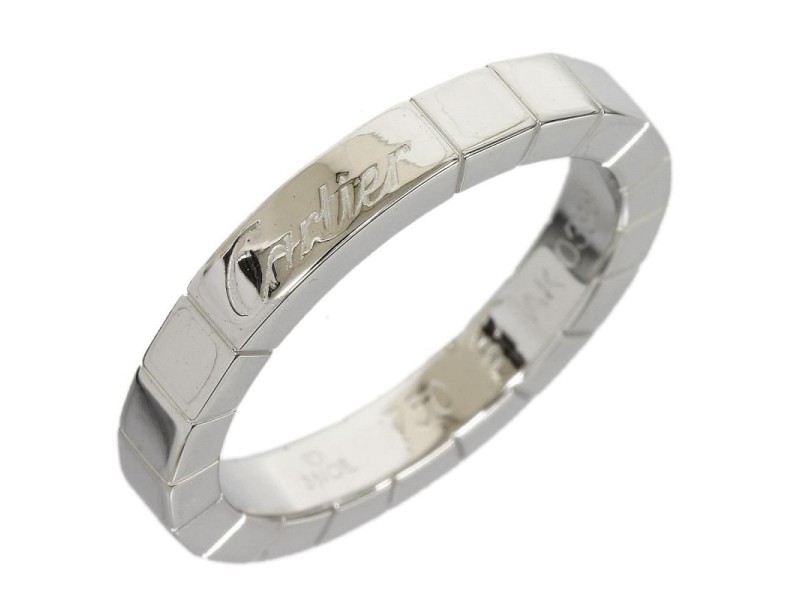 Cartier 18K White Gold Lanieres Wedding Band Ring Size: 6.0