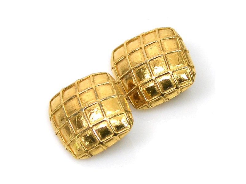 Hermes Gold Tone Metal Earrings