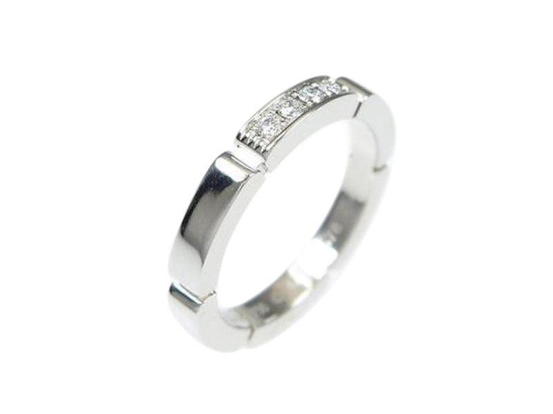 Cartier 18K White Gold Maillon Panther Ring Size: 4.5