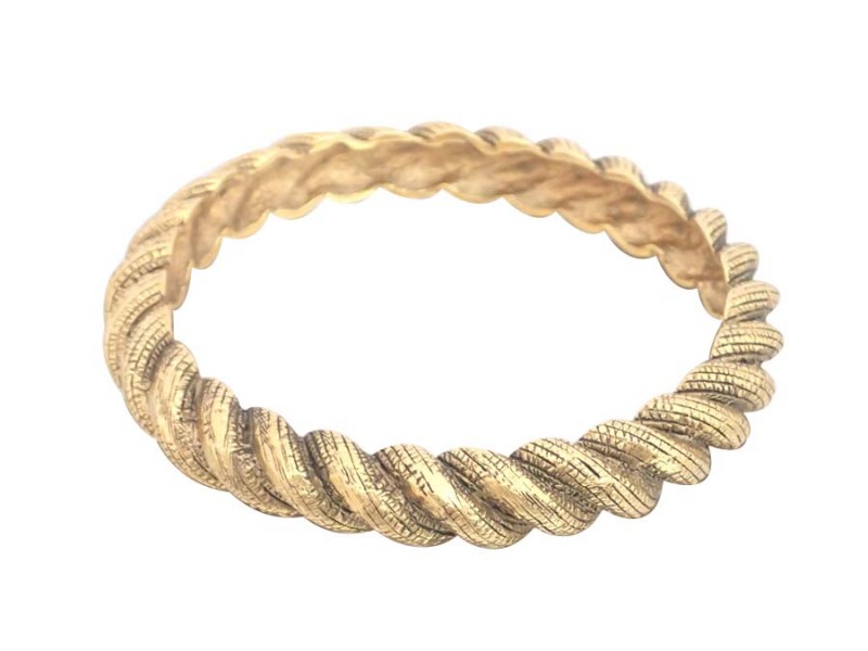 Chanel Metal Gold Bangle Bracelet 