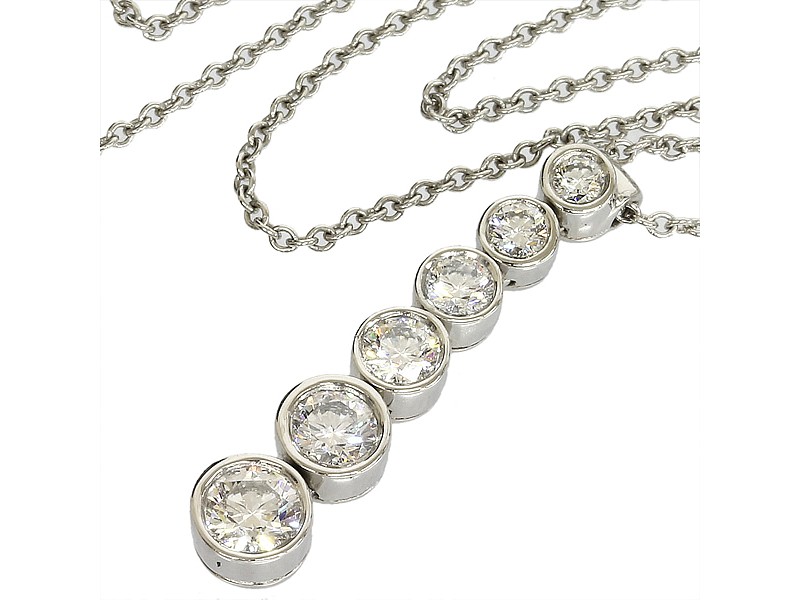Tiffany & Co. Platinum Jazz Drop Dial Necklace