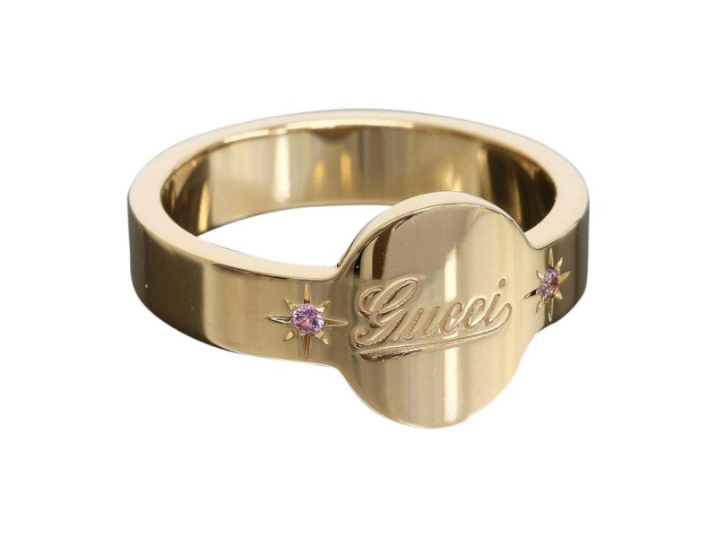 Gucci 18K Pink Gold Icon Pink Sapphire Ring 