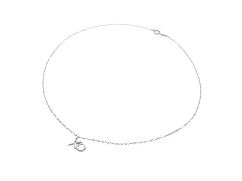 Tiffany & Co. Sterling Silver Love & Kiss Necklace