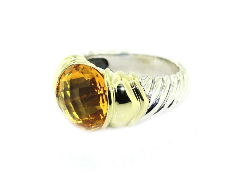 David Yurman 14K Yellow Gold & Sterling Silver Topaz Capri Ring