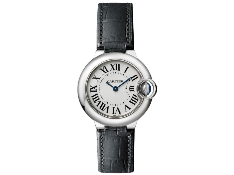 Cartier Ballon Bleu 28mm w69018z4 Stainless Steel Quartz Leather Watch