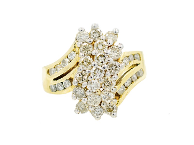Yellow Gold Diamond Womens Ring Size 5.5 