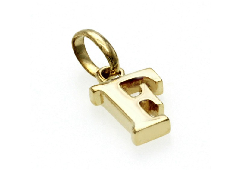 Authentic Links Of London 18K Yellow Gold Letter "F" Charm Pendant