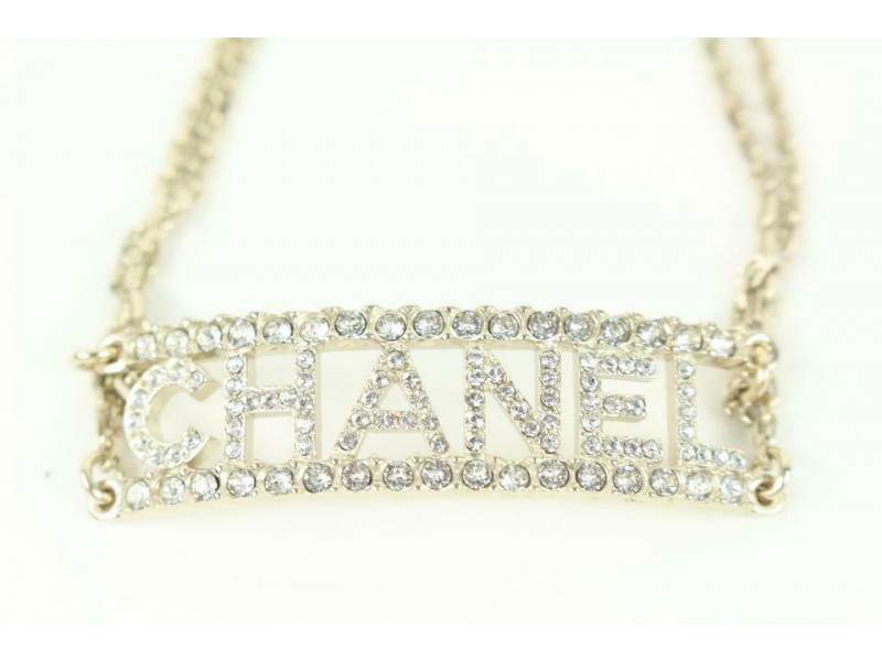 Chanel 22s Gold CC Logo Crystal Chain Necklace 47cz414s 22S
