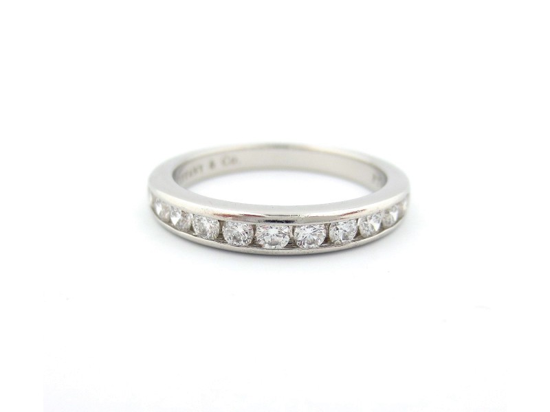 Tiffany & Co. Platinum 0.33 Ct Diamond Shared Eternity Wedding Band Ring Size 6 