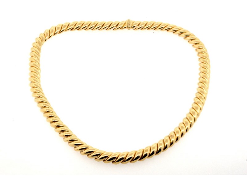 David Yurman 18k Rose Gold Chain Necklace Choker Collar San Marco Cable 16.5"