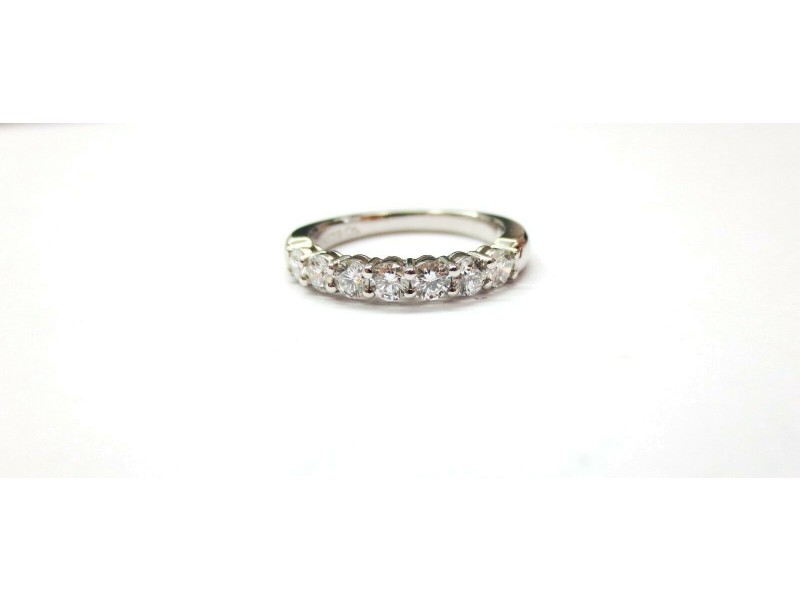 $5,300 Tiffany & Co Embrace 0.57ct Round 7 Diamond Platinum Wedding Band Sz 9