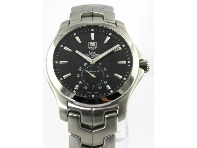 TAG HEUER LINK  AUTOMATIC CALIBRE 6 MEN'S BLACK SWISS WATCH